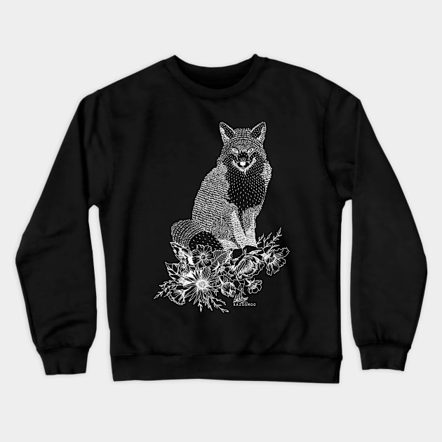 Little White Fox Crewneck Sweatshirt by kazoomoo